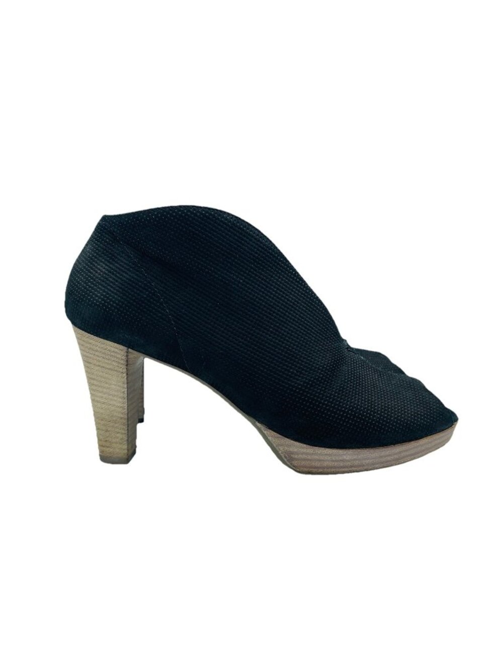 Paul Green Shoes Womens Size 6.5 Black Leather Ankle Booties Slip On Heeled
